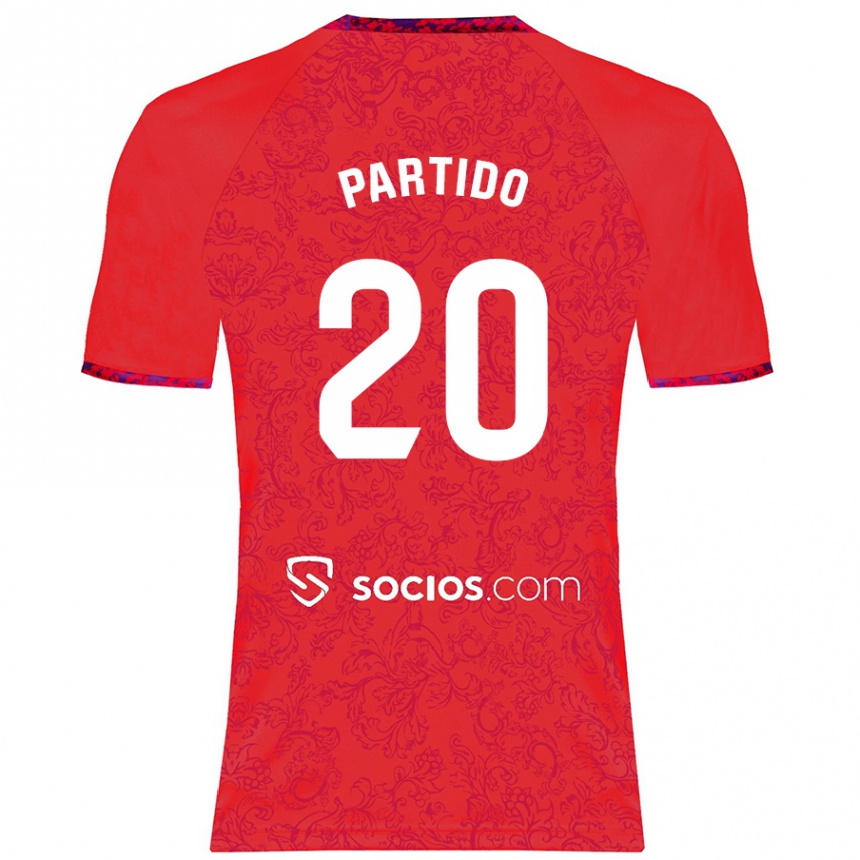 Vaikiškas Paula Partido #20 Raudona Išvykos Marškinėliai 2024/25 T-Shirt