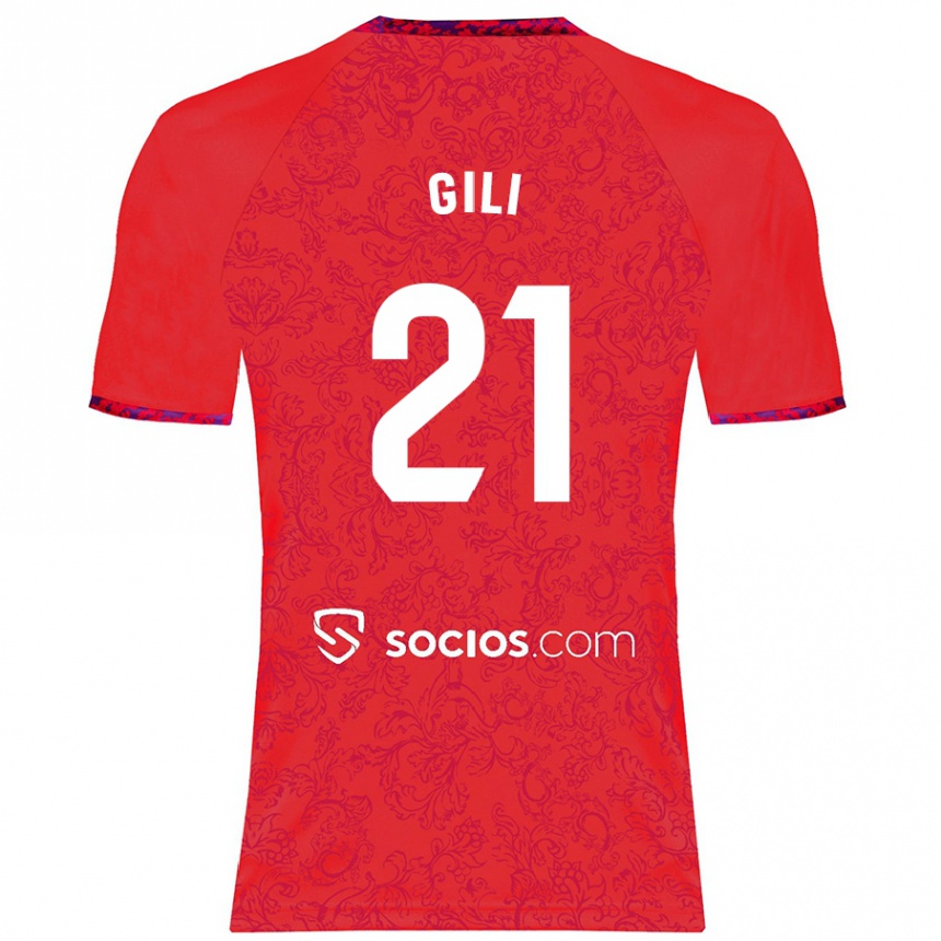 Vaikiškas Gemma Gili #21 Raudona Išvykos Marškinėliai 2024/25 T-Shirt