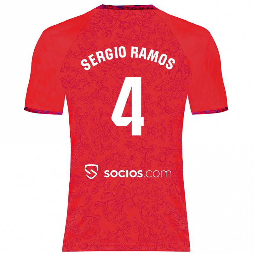 Vaikiškas Sergio Ramos #4 Raudona Išvykos Marškinėliai 2024/25 T-Shirt