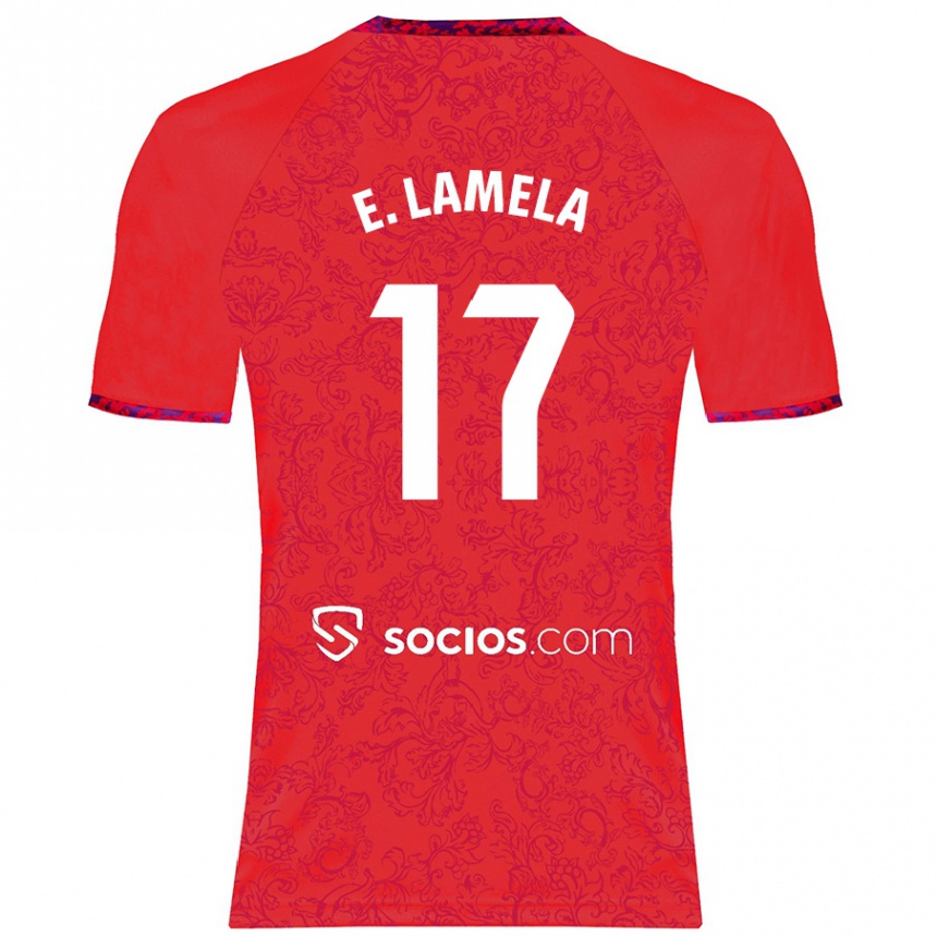 Vaikiškas Erik Lamela #17 Raudona Išvykos Marškinėliai 2024/25 T-Shirt