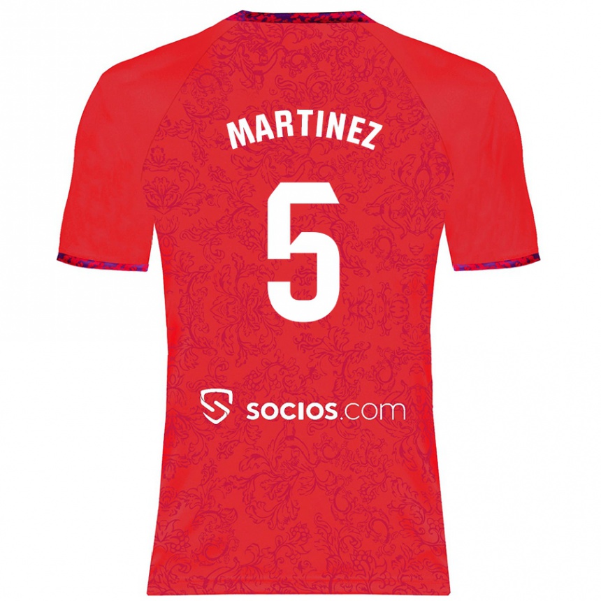 Vaikiškas Sergio Martínez #5 Raudona Išvykos Marškinėliai 2024/25 T-Shirt