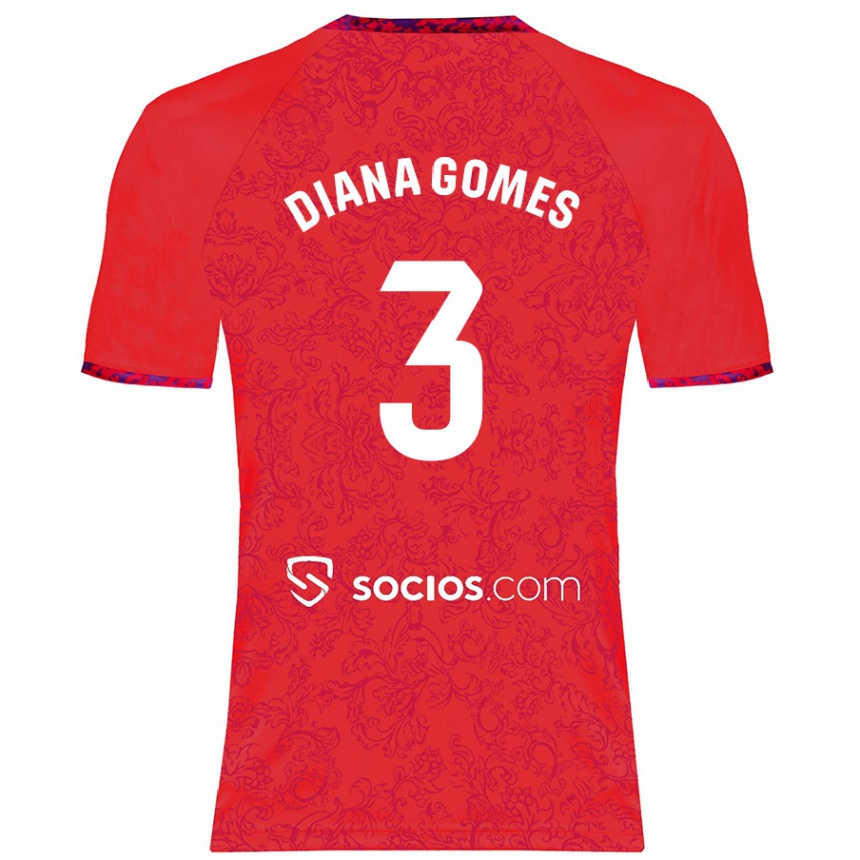 Vaikiškas Diana Catarina Ribeiro Gomes #3 Raudona Išvykos Marškinėliai 2024/25 T-Shirt