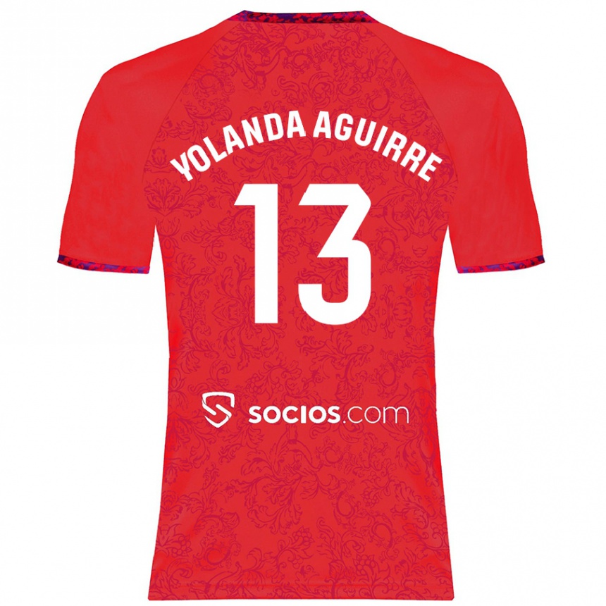 Vaikiškas Yolanda Aguirre Gutiérrez #13 Raudona Išvykos Marškinėliai 2024/25 T-Shirt