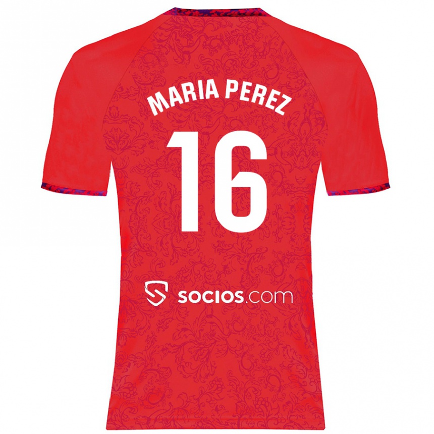 Vaikiškas María Pérez Rabaza #16 Raudona Išvykos Marškinėliai 2024/25 T-Shirt