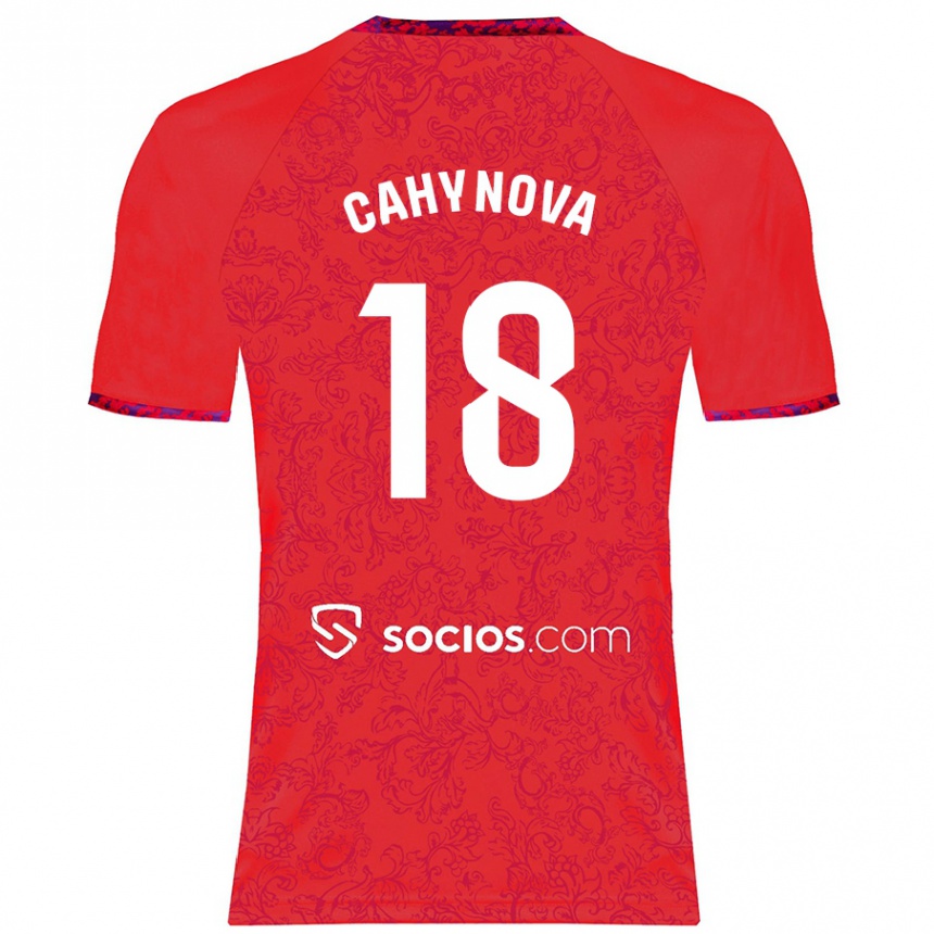 Vaikiškas Klara Cahynova #18 Raudona Išvykos Marškinėliai 2024/25 T-Shirt