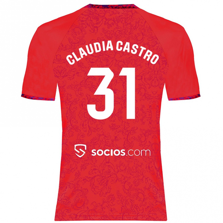 Vaikiškas Claudia Castro Romero #31 Raudona Išvykos Marškinėliai 2024/25 T-Shirt