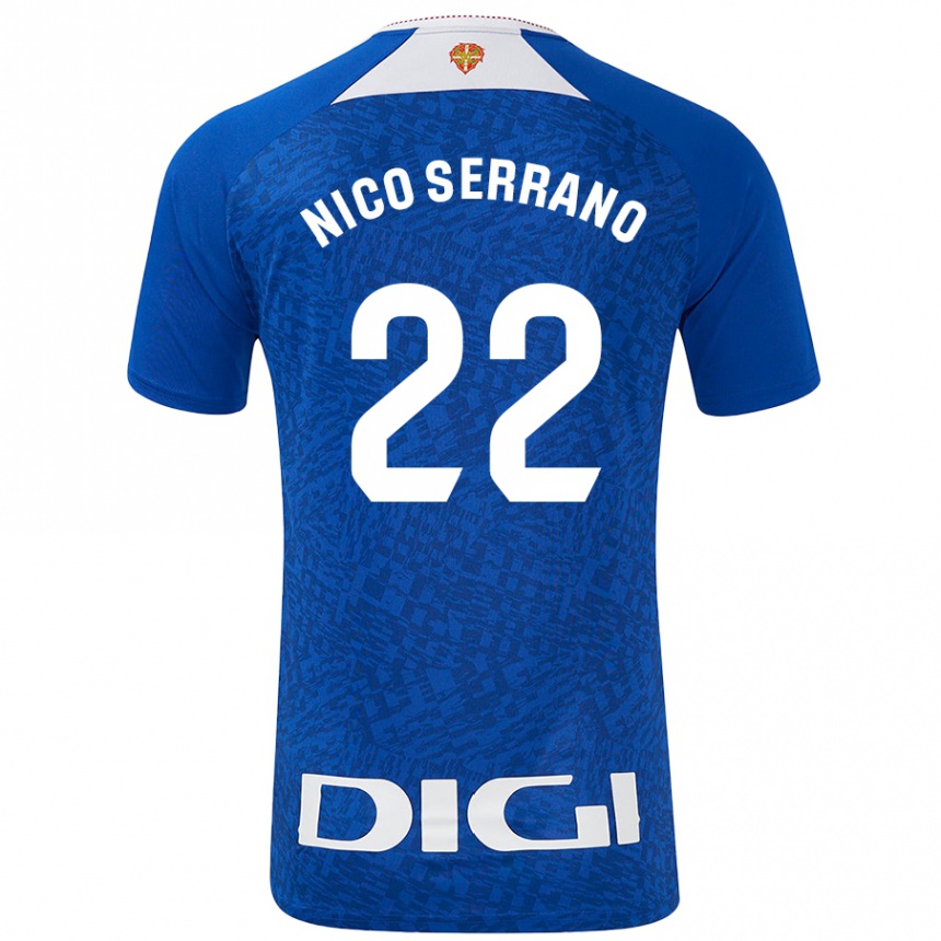 Vaikiškas Nico Serrano #22 Karališkoji Mėlyna Išvykos Marškinėliai 2024/25 T-Shirt