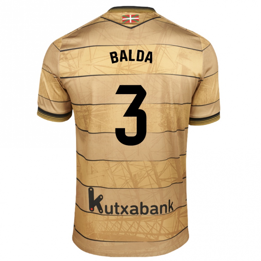 Vaikiškas Jon Balda #3 Ruda Išvykos Marškinėliai 2024/25 T-Shirt