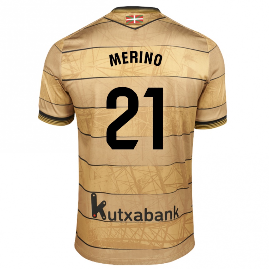 Vaikiškas Jon Merino #21 Ruda Išvykos Marškinėliai 2024/25 T-Shirt