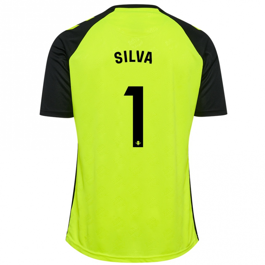 Vaikiškas Rui Silva #1 Fluorescencinė Geltona Juoda Išvykos Marškinėliai 2024/25 T-Shirt