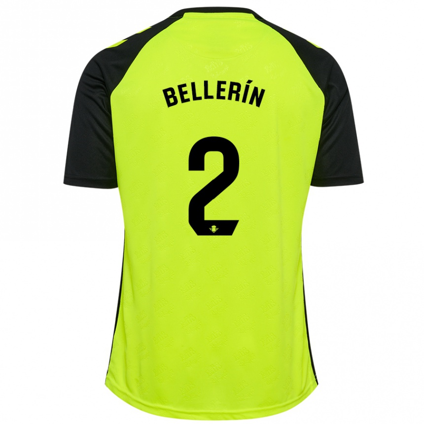 Vaikiškas Hector Bellerin #2 Fluorescencinė Geltona Juoda Išvykos Marškinėliai 2024/25 T-Shirt