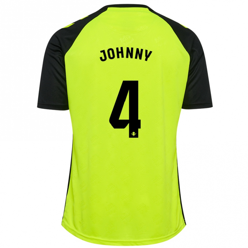 Vaikiškas Johnny Cardoso #4 Fluorescencinė Geltona Juoda Išvykos Marškinėliai 2024/25 T-Shirt