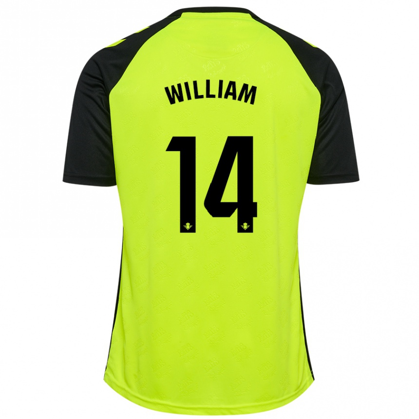 Vaikiškas William Carvalho #14 Fluorescencinė Geltona Juoda Išvykos Marškinėliai 2024/25 T-Shirt