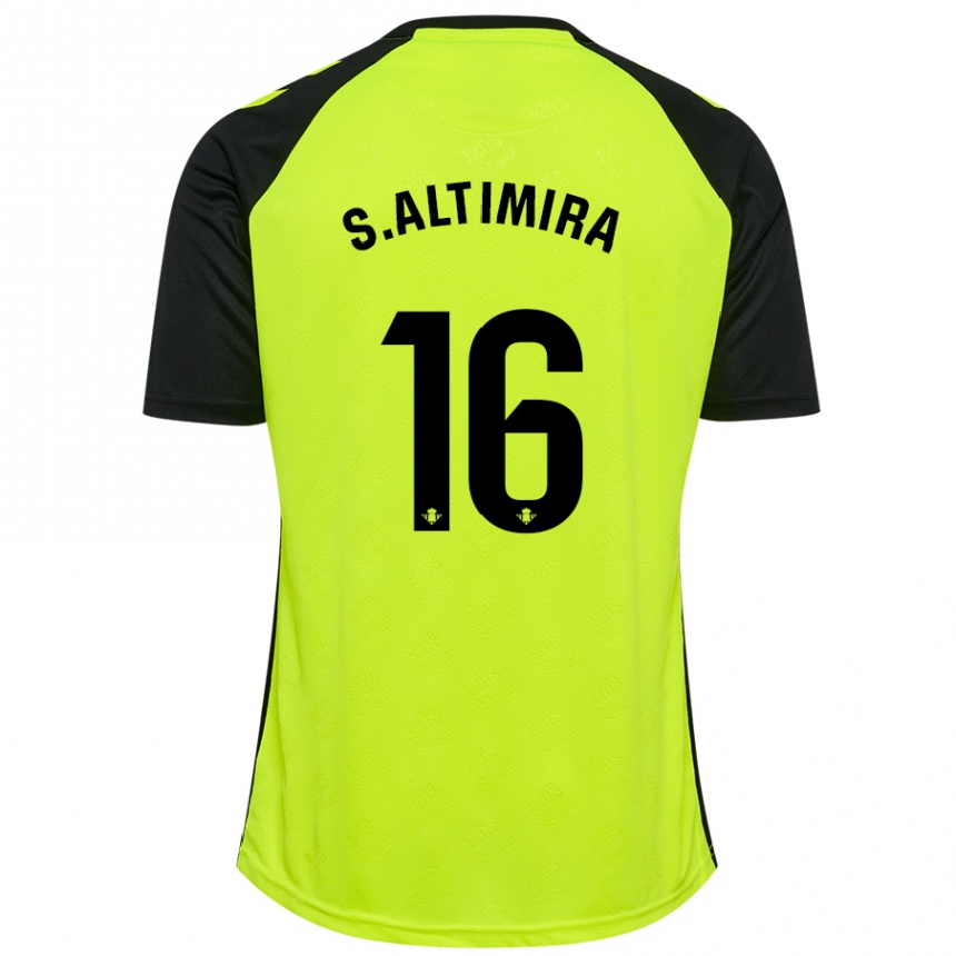 Vaikiškas Sergi Altimira #16 Fluorescencinė Geltona Juoda Išvykos Marškinėliai 2024/25 T-Shirt