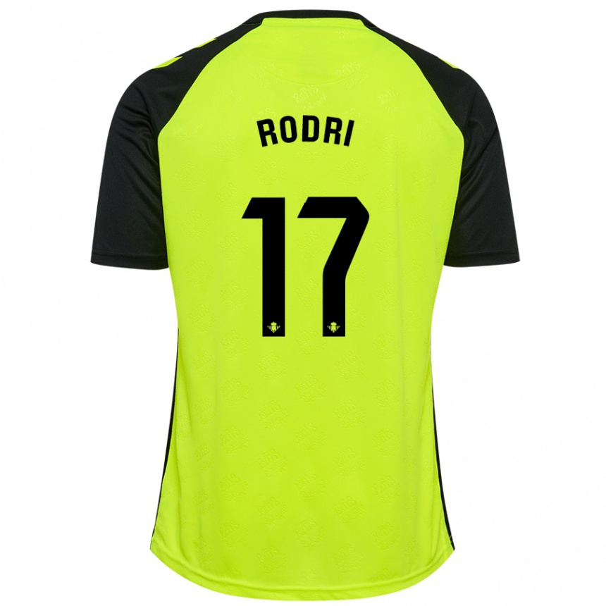 Vaikiškas Rodri Sánchez #17 Fluorescencinė Geltona Juoda Išvykos Marškinėliai 2024/25 T-Shirt