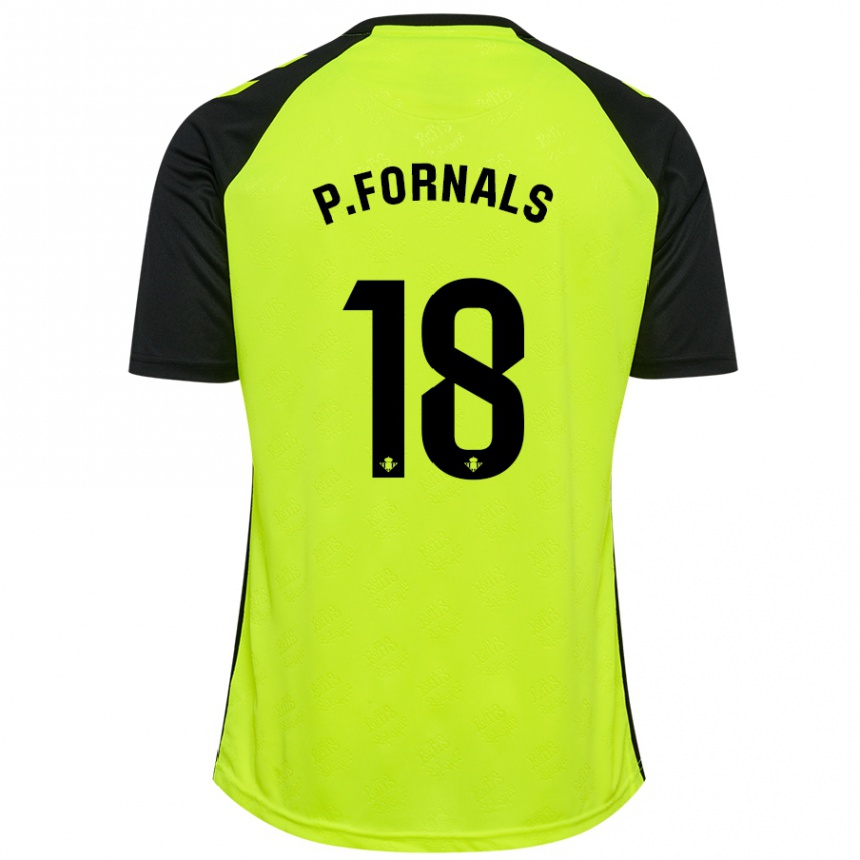 Vaikiškas Pablo Fornals #18 Fluorescencinė Geltona Juoda Išvykos Marškinėliai 2024/25 T-Shirt