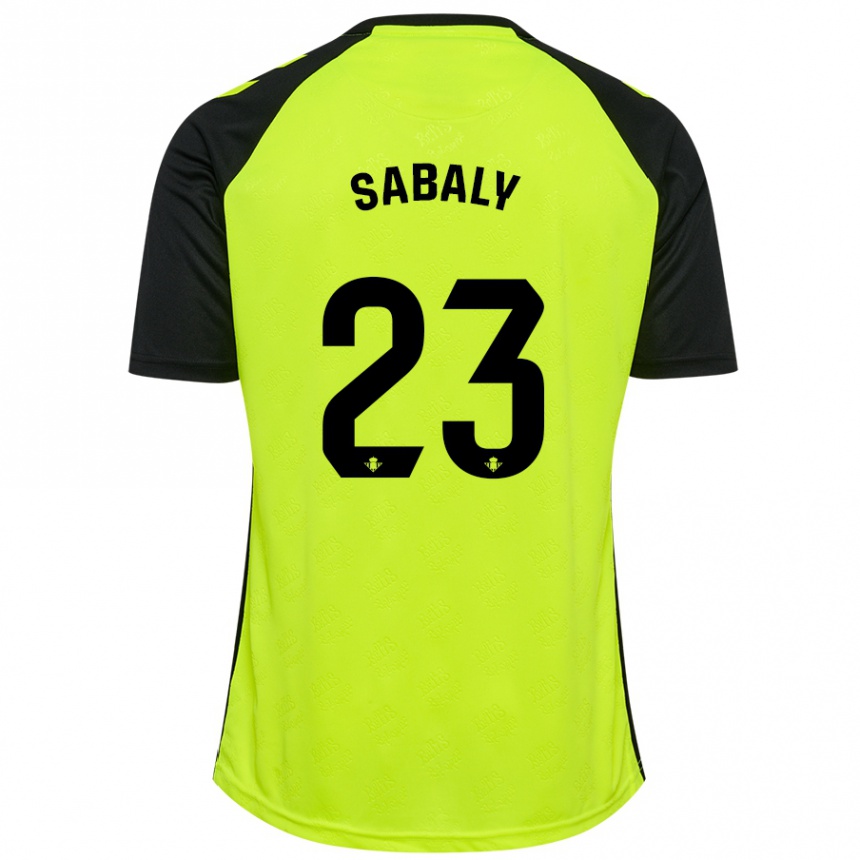 Vaikiškas Youssouf Sabaly #23 Fluorescencinė Geltona Juoda Išvykos Marškinėliai 2024/25 T-Shirt