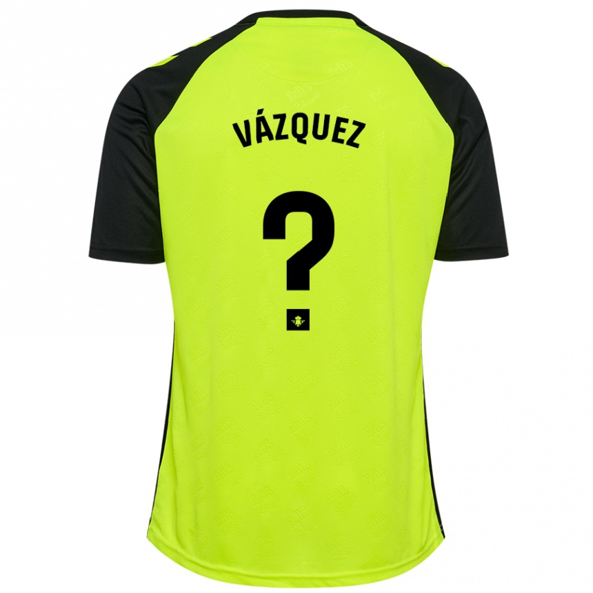 Vaikiškas Leo Vázquez #0 Fluorescencinė Geltona Juoda Išvykos Marškinėliai 2024/25 T-Shirt