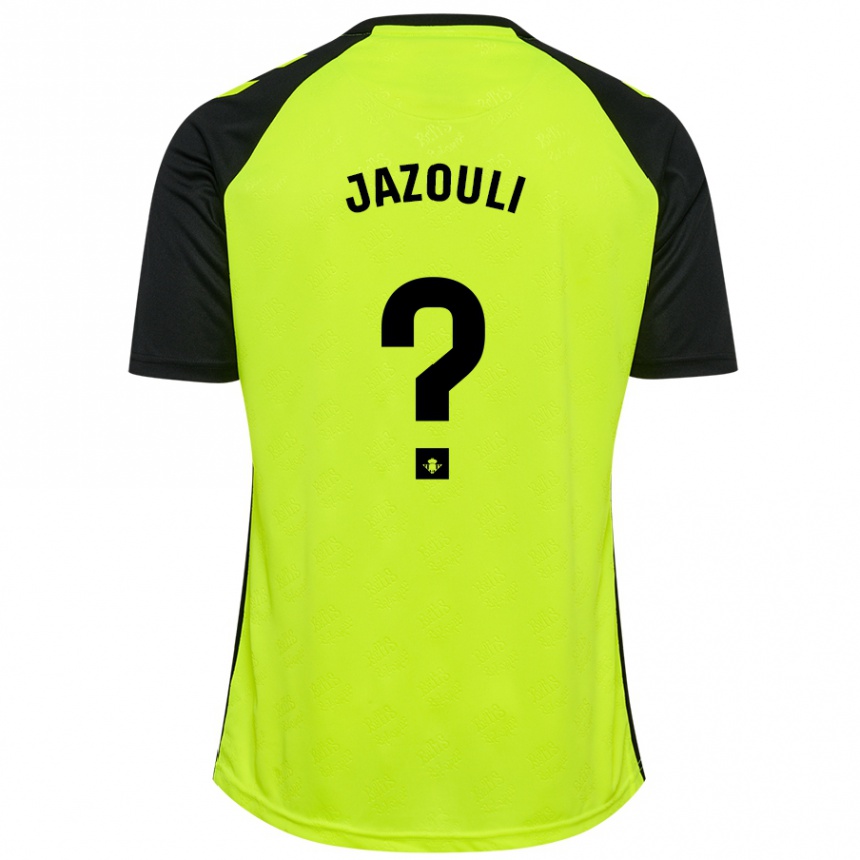 Vaikiškas Mohamed Jazouli #0 Fluorescencinė Geltona Juoda Išvykos Marškinėliai 2024/25 T-Shirt