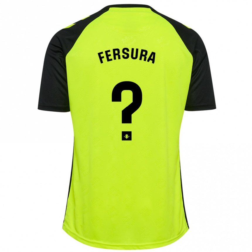 Vaikiškas João Fersura #0 Fluorescencinė Geltona Juoda Išvykos Marškinėliai 2024/25 T-Shirt