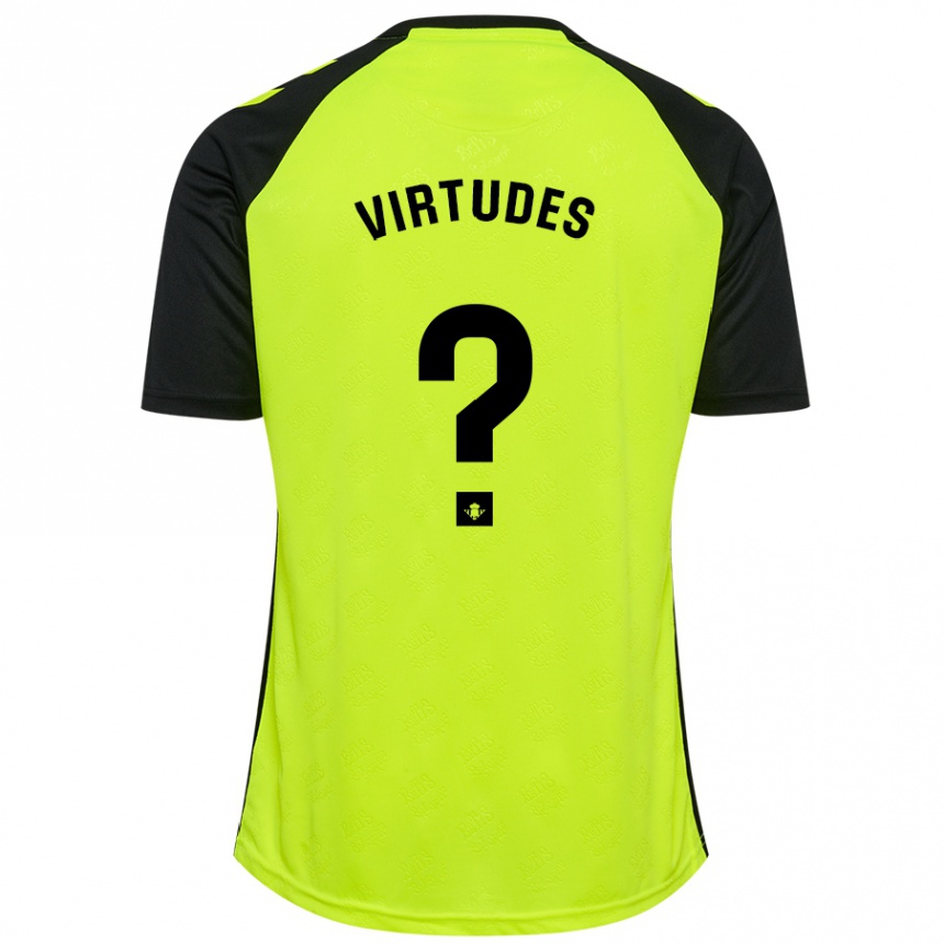 Vaikiškas Adrián Virtudes #0 Fluorescencinė Geltona Juoda Išvykos Marškinėliai 2024/25 T-Shirt