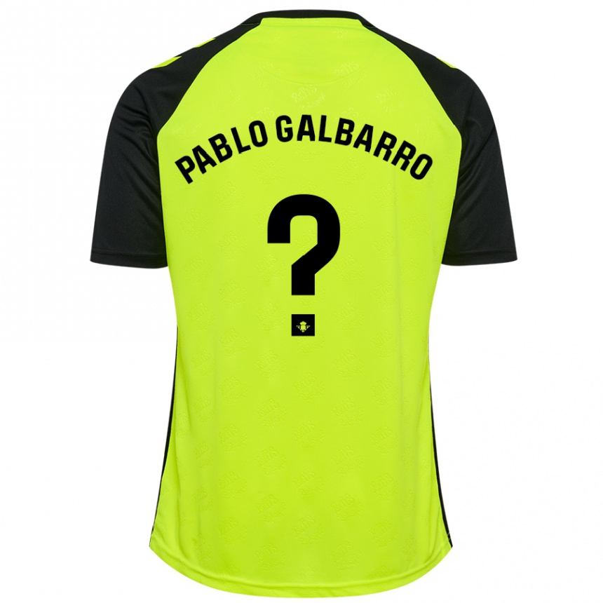 Vaikiškas Juan Pablo Galbarro #0 Fluorescencinė Geltona Juoda Išvykos Marškinėliai 2024/25 T-Shirt