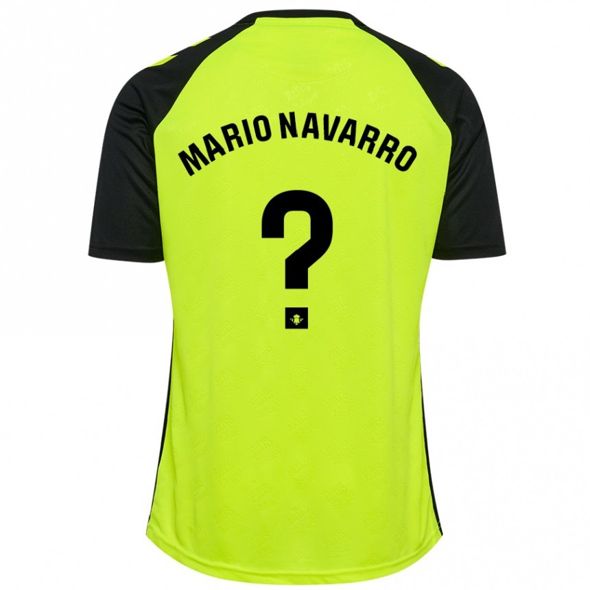 Vaikiškas Mario Navarro #0 Fluorescencinė Geltona Juoda Išvykos Marškinėliai 2024/25 T-Shirt