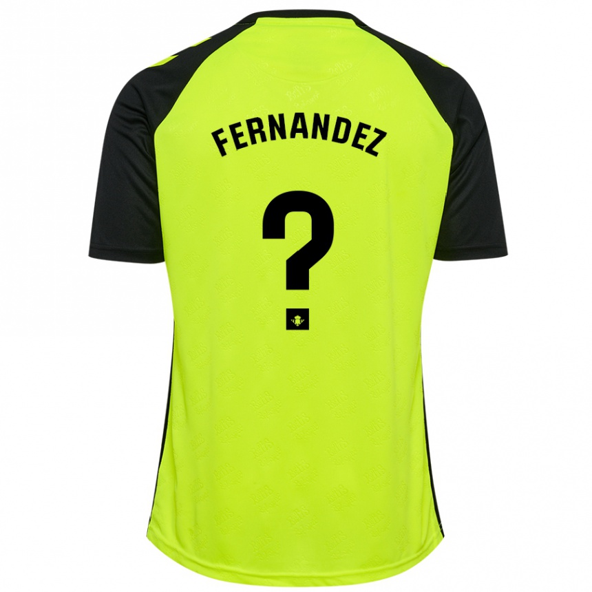 Vaikiškas Nicolás Fernández #0 Fluorescencinė Geltona Juoda Išvykos Marškinėliai 2024/25 T-Shirt