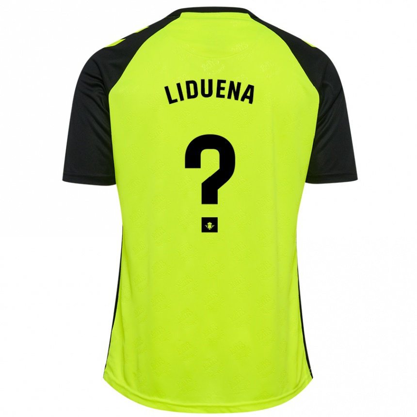 Vaikiškas Rubén Lidueña #0 Fluorescencinė Geltona Juoda Išvykos Marškinėliai 2024/25 T-Shirt