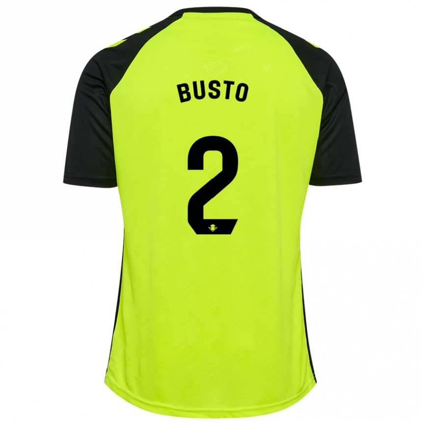 Vaikiškas Pablo Busto #2 Fluorescencinė Geltona Juoda Išvykos Marškinėliai 2024/25 T-Shirt