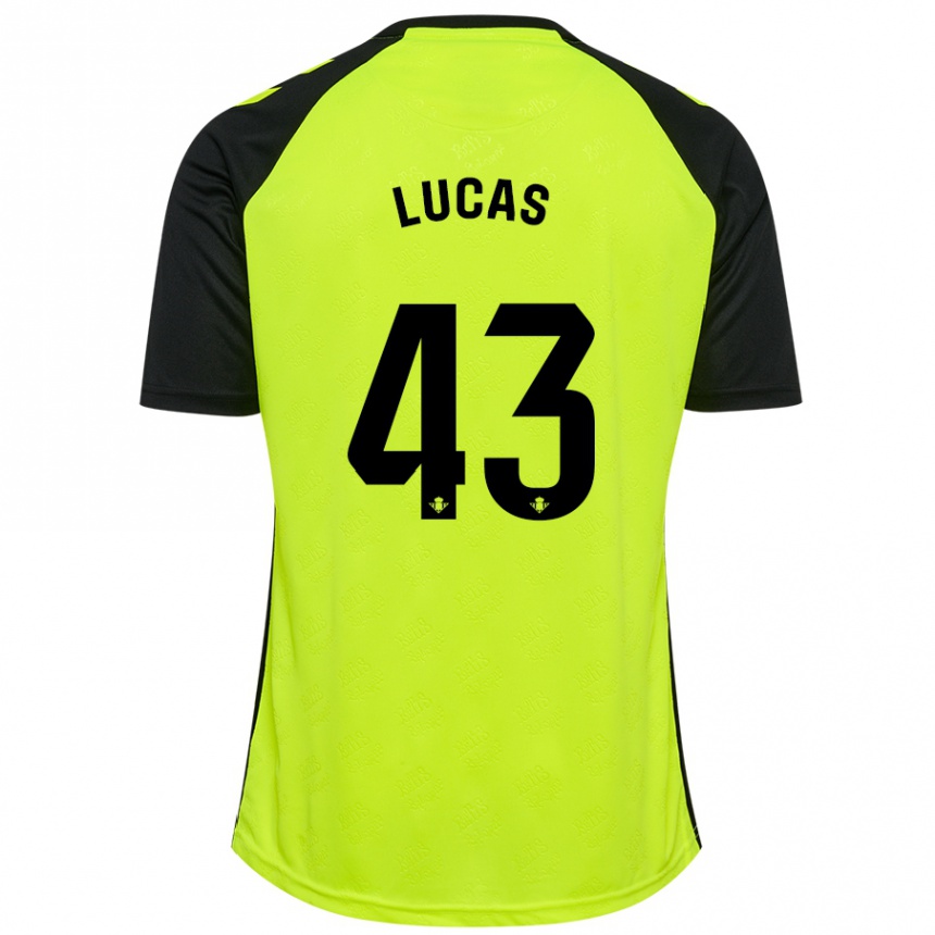 Vaikiškas Lucas Alcázar #43 Fluorescencinė Geltona Juoda Išvykos Marškinėliai 2024/25 T-Shirt