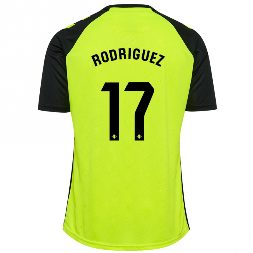 Vaikiškas Jesús Rodriguez #17 Fluorescencinė Geltona Juoda Išvykos Marškinėliai 2024/25 T-Shirt