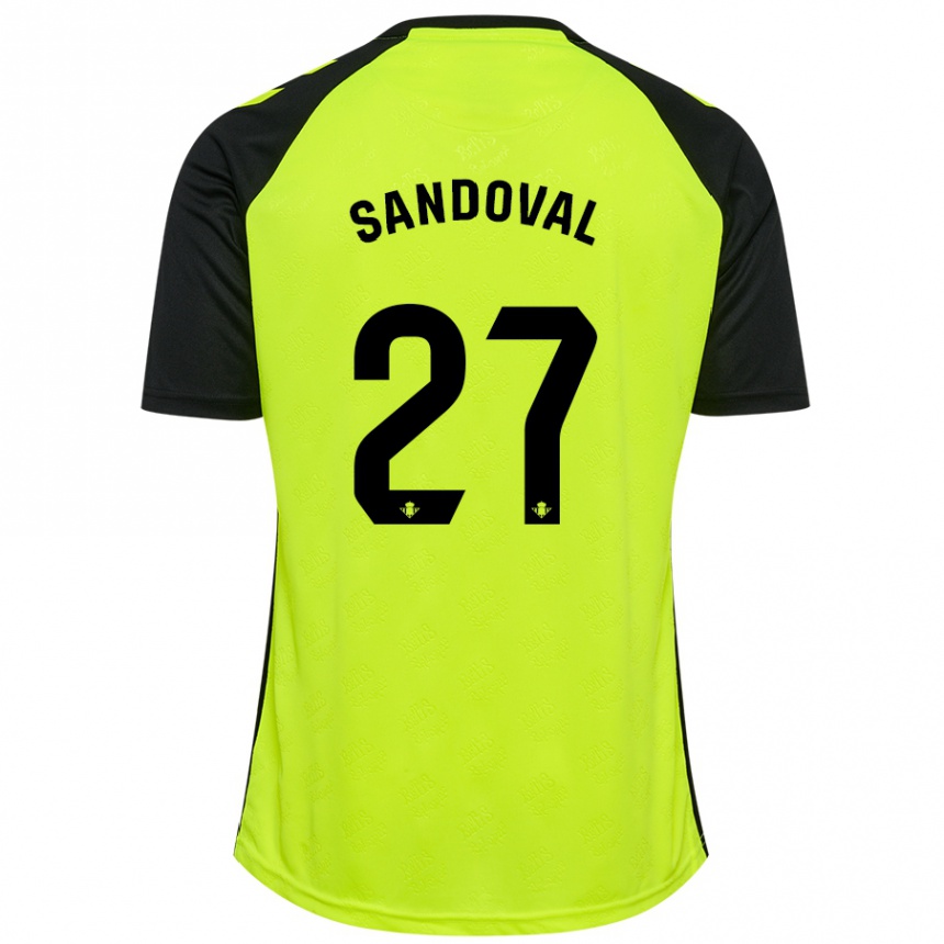 Vaikiškas Keimer Sandoval #27 Fluorescencinė Geltona Juoda Išvykos Marškinėliai 2024/25 T-Shirt