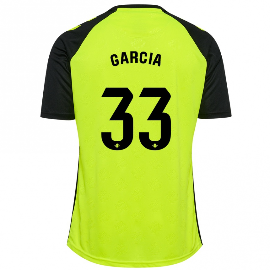 Vaikiškas Pablo García #33 Fluorescencinė Geltona Juoda Išvykos Marškinėliai 2024/25 T-Shirt