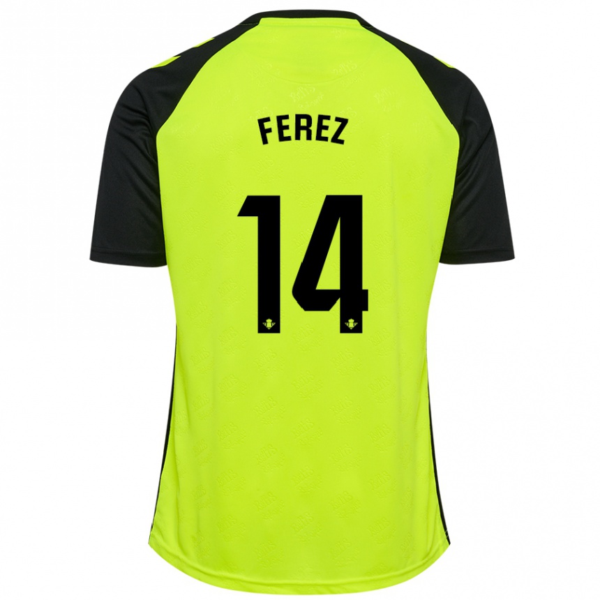 Vaikiškas Carolina Férez #14 Fluorescencinė Geltona Juoda Išvykos Marškinėliai 2024/25 T-Shirt