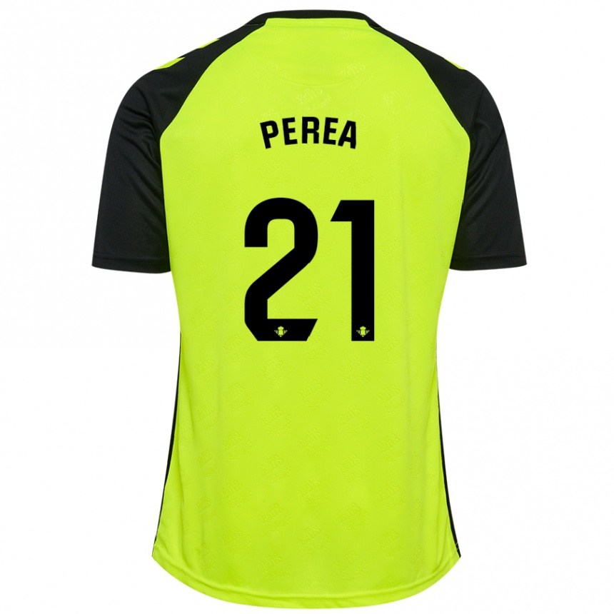 Vaikiškas Paula Perea #21 Fluorescencinė Geltona Juoda Išvykos Marškinėliai 2024/25 T-Shirt