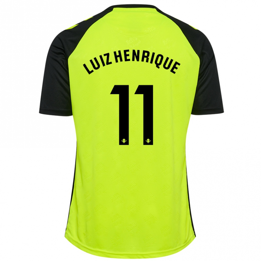 Vaikiškas Luiz Henrique #11 Fluorescencinė Geltona Juoda Išvykos Marškinėliai 2024/25 T-Shirt