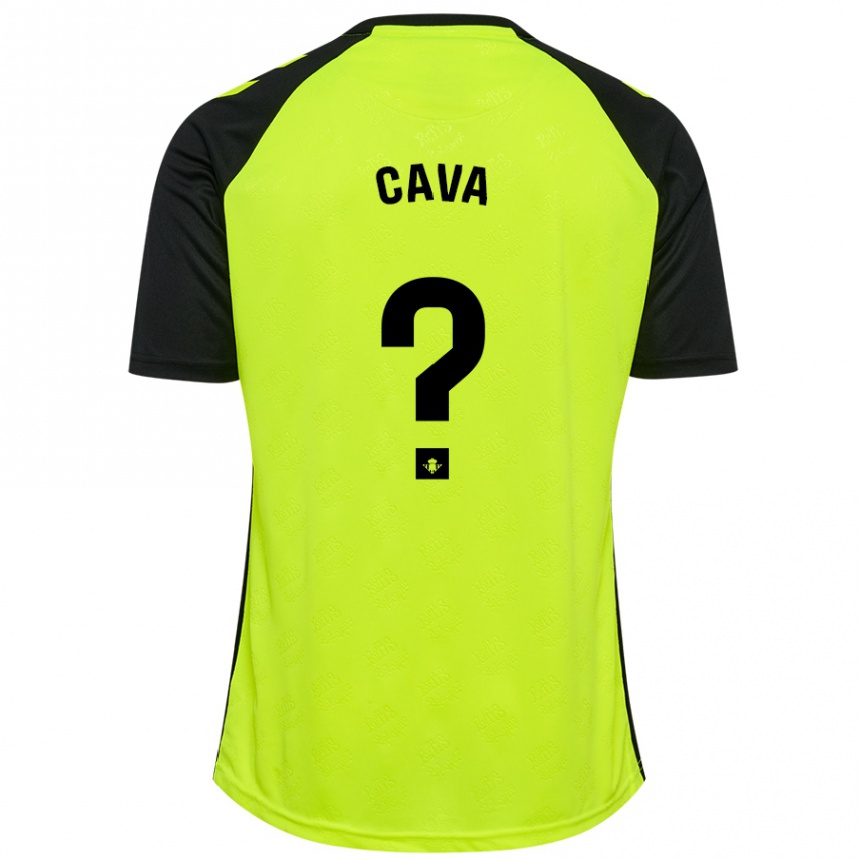 Vaikiškas Raúl Cava #0 Fluorescencinė Geltona Juoda Išvykos Marškinėliai 2024/25 T-Shirt