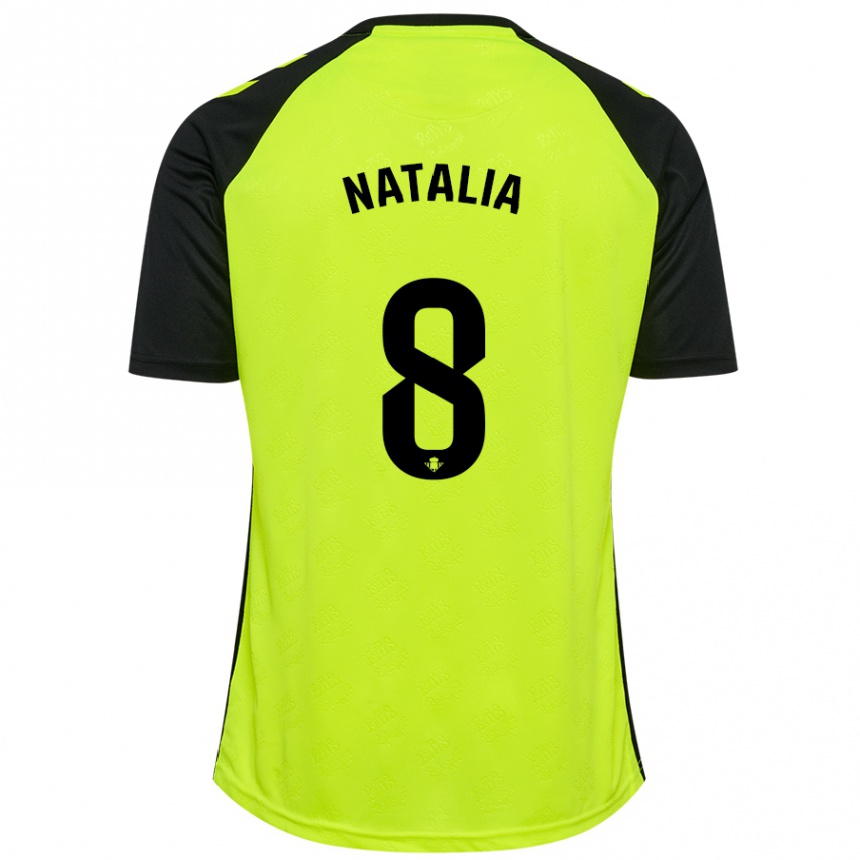 Vaikiškas Natalia Montilla Martinez #8 Fluorescencinė Geltona Juoda Išvykos Marškinėliai 2024/25 T-Shirt