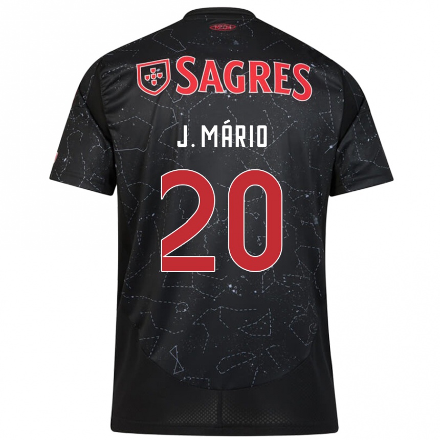 Vaikiškas João Mário #20 Juoda Raudona Išvykos Marškinėliai 2024/25 T-Shirt