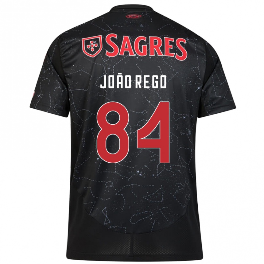 Vaikiškas João Rêgo #84 Juoda Raudona Išvykos Marškinėliai 2024/25 T-Shirt