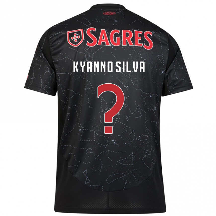 Vaikiškas Kyanno Silva #0 Juoda Raudona Išvykos Marškinėliai 2024/25 T-Shirt