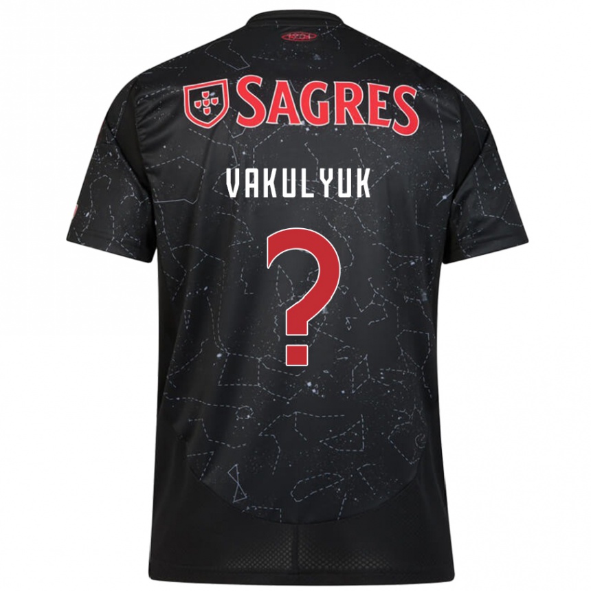 Vaikiškas André Vakulyuk #0 Juoda Raudona Išvykos Marškinėliai 2024/25 T-Shirt