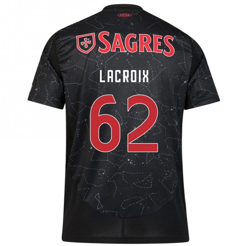 Vaikiškas Lenny Lacroix #62 Juoda Raudona Išvykos Marškinėliai 2024/25 T-Shirt