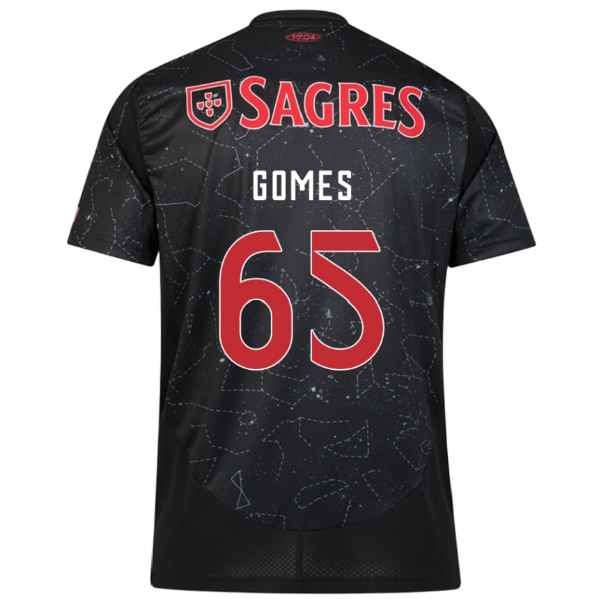 Vaikiškas André Gomes #65 Juoda Raudona Išvykos Marškinėliai 2024/25 T-Shirt