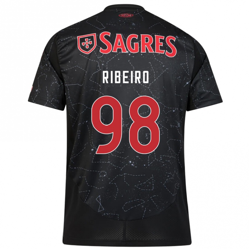 Vaikiškas Ricardo Ribeiro #98 Juoda Raudona Išvykos Marškinėliai 2024/25 T-Shirt