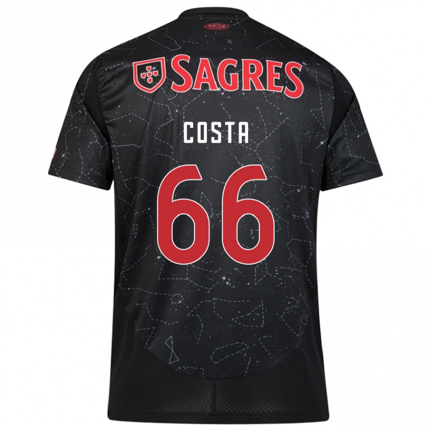 Vaikiškas Rute Costa #66 Juoda Raudona Išvykos Marškinėliai 2024/25 T-Shirt