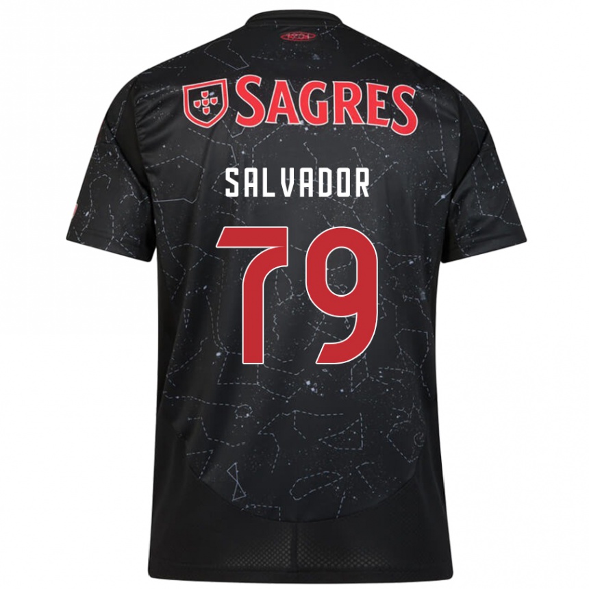 Vaikiškas Marta Salvador #79 Juoda Raudona Išvykos Marškinėliai 2024/25 T-Shirt