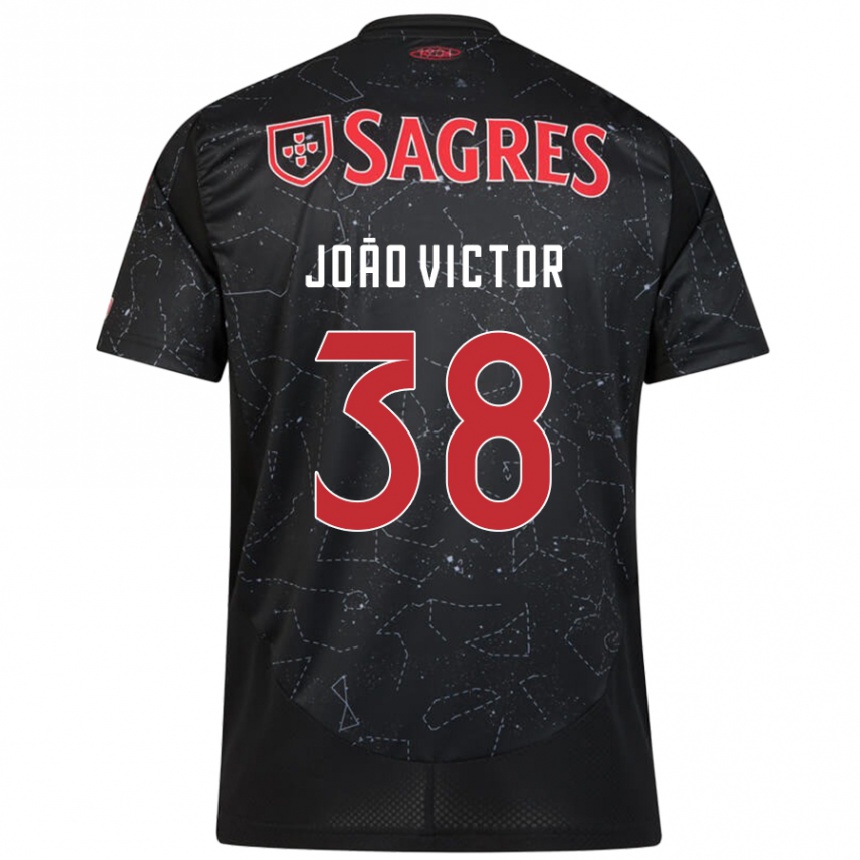 Vaikiškas João Victor #38 Juoda Raudona Išvykos Marškinėliai 2024/25 T-Shirt