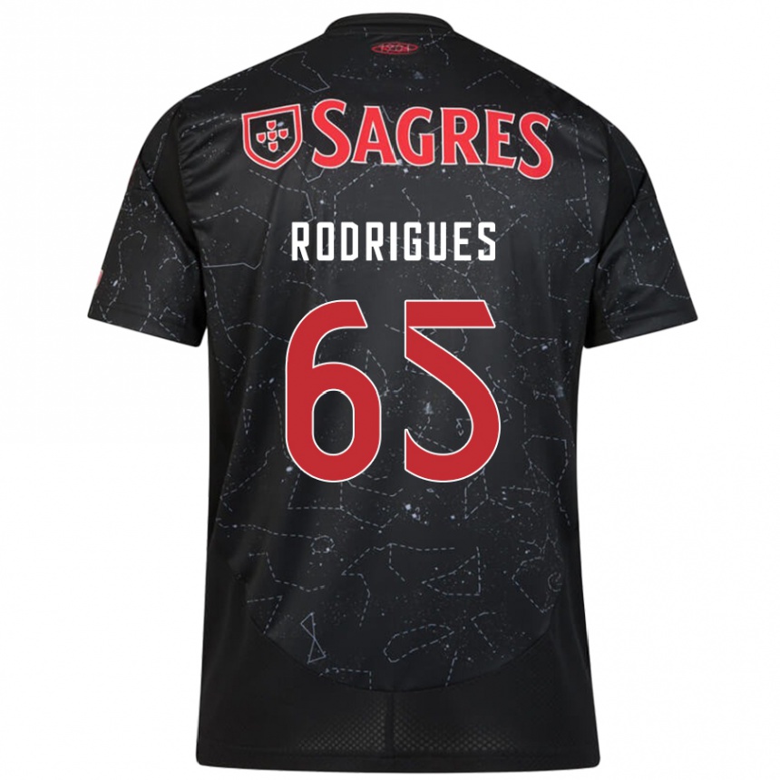 Vaikiškas Rafael Rodrigues #65 Juoda Raudona Išvykos Marškinėliai 2024/25 T-Shirt